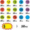 1560 Pcs Removable Garage Sale Price Stickers, 1400pcs Yard Sale Price Stickers & 160pcs Blank Princing Labels, Price Tag for Flea Markets, County