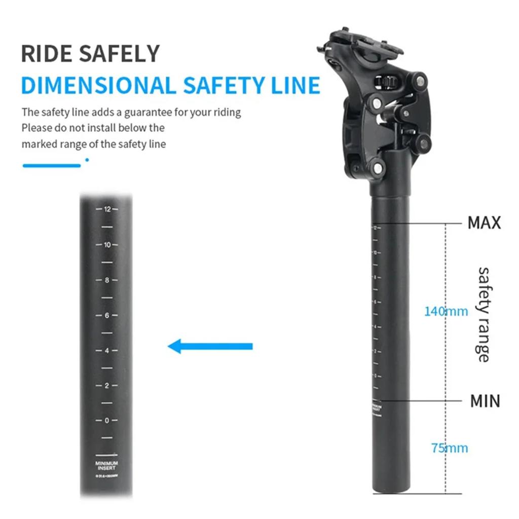 Aluminum Alloy Mountain Bikes Seatpost with Shock Absorption Mountain Bicycles Suspension Seatpost Seat Tube for Riding