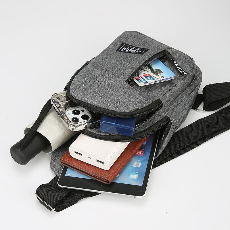 1Pc Breast Bag Men's Backpack New Breast Bag Leisure Sports Travel Chest Bag Shoulder Messenger Bag Shoulder Bag Tide