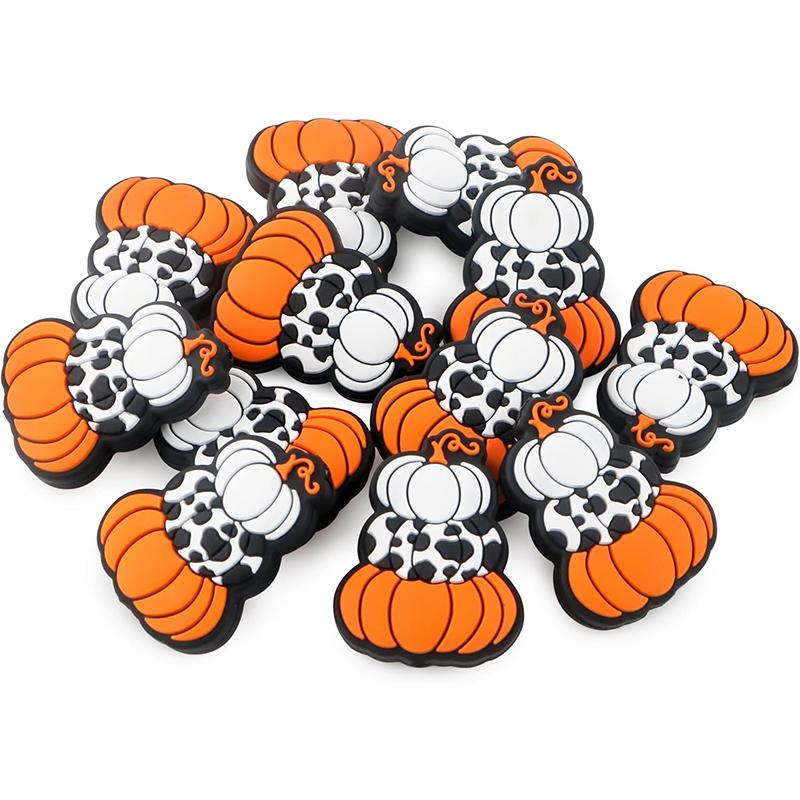 

WTEMPO Хэллоуин Силиконовые бусины для изготовления брелоков Персонаж Тыква Фокусные силиконовые бусины для ручек Браслет Ожерелье Поделки 100pcs белый