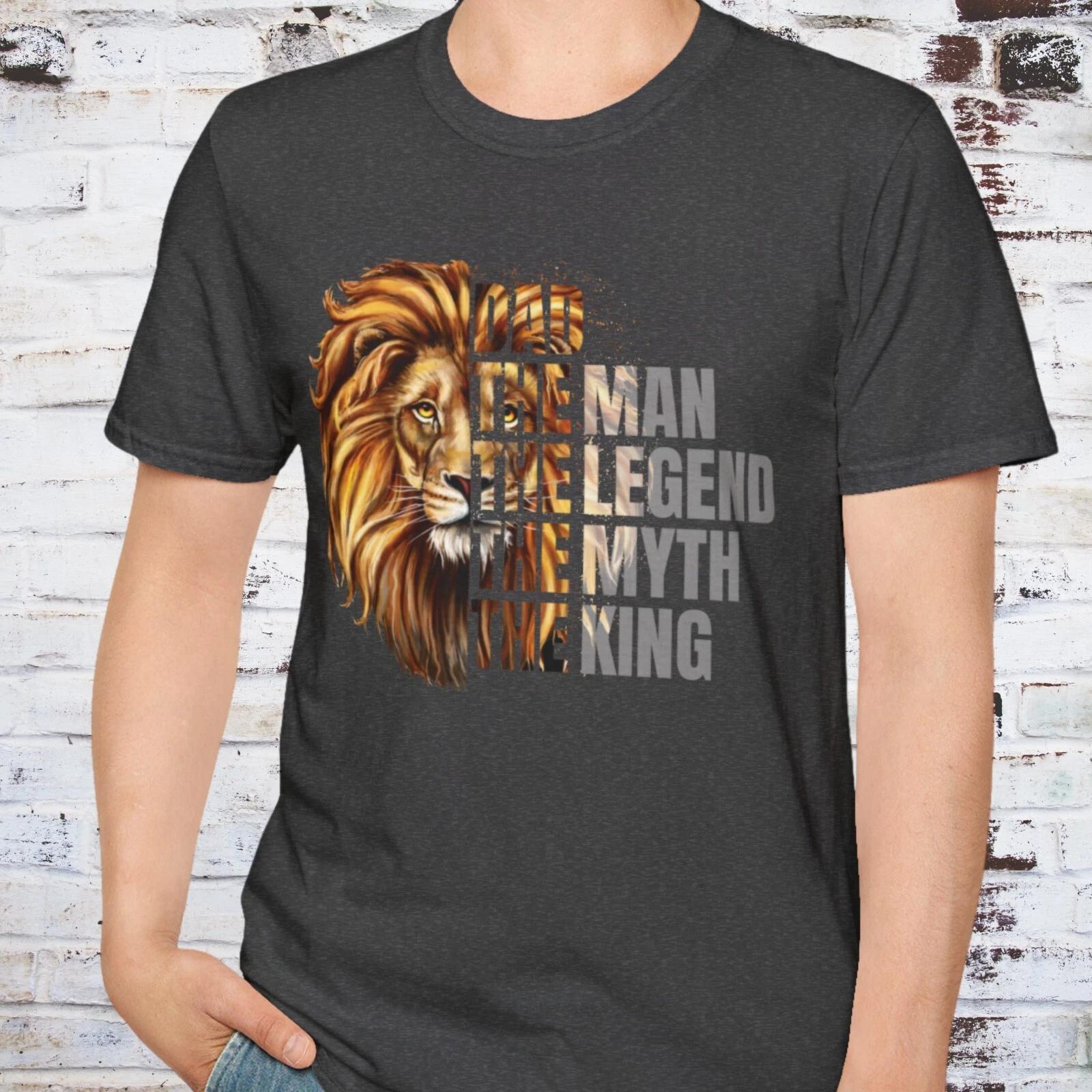 The Man, The Legend, The Myth T Shirt Lion Dad, Fathers Day Gift Quotes Tee 3XL