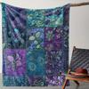 Cozy Flannel Throw Blanket with Vintage Floral Leaf Print Soft Warm Bed Car Office Camping and Travel Perfect All-Season Gift