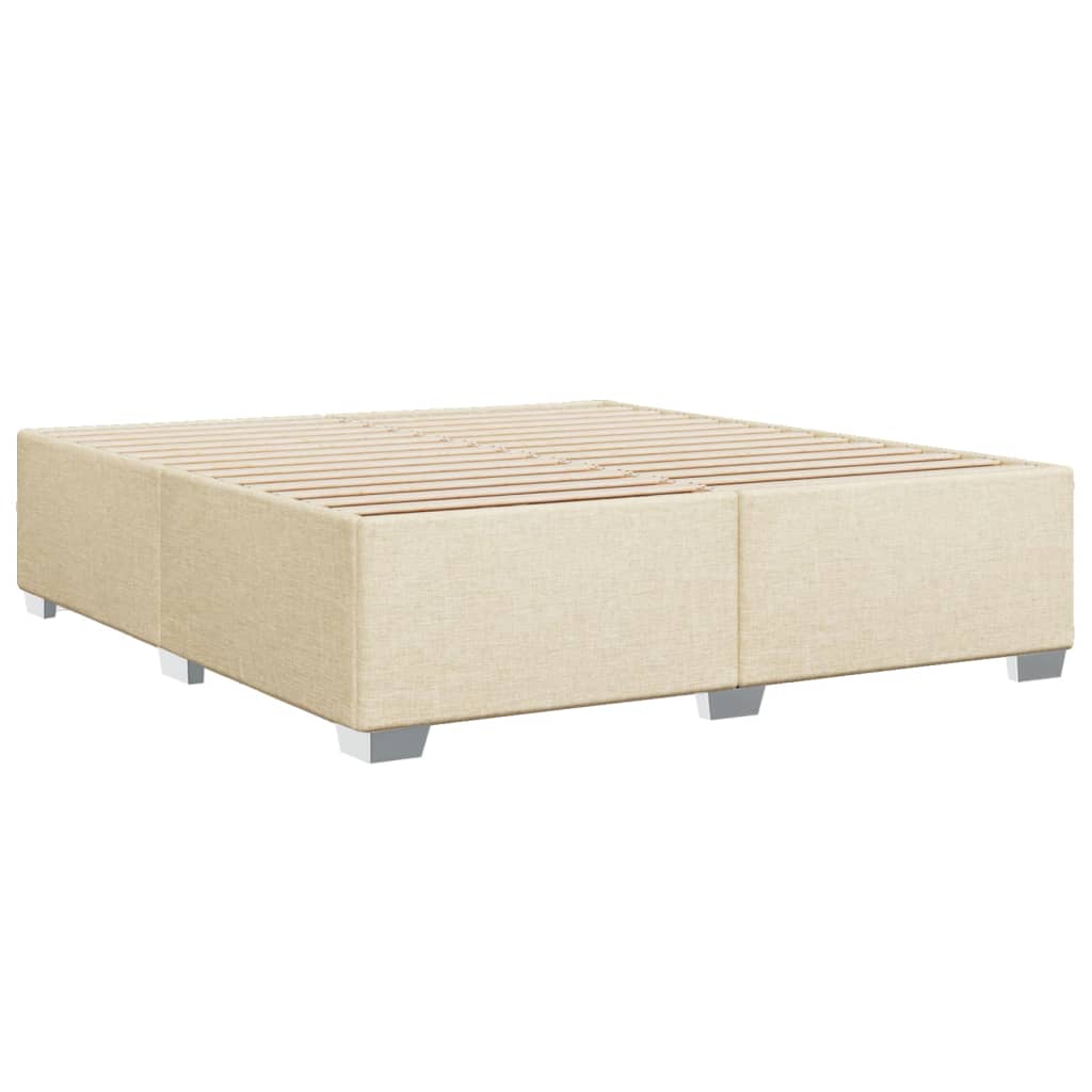 Bed Frame without Mattress Cream 200x200 cm Fabric