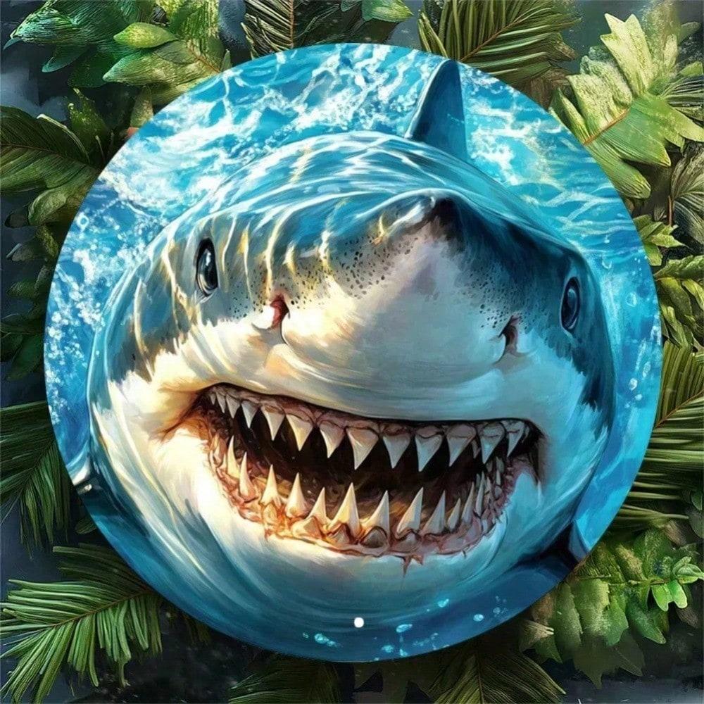 

Vintage Shark Metal Tin Sign Retro Aluminum Wall Art Home Decor Durable Ocean Theme Room 20x20 різнокольоровий