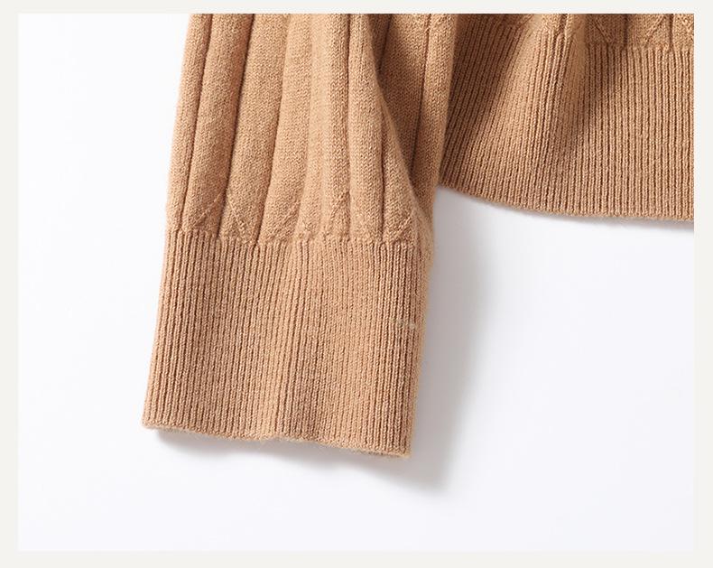Women's 100% Wool Ribbed Sweater, Half-High Neck, Seamless & Soft, TN1615 - Ideal Autumn/Winter Base Layer, 30 Count