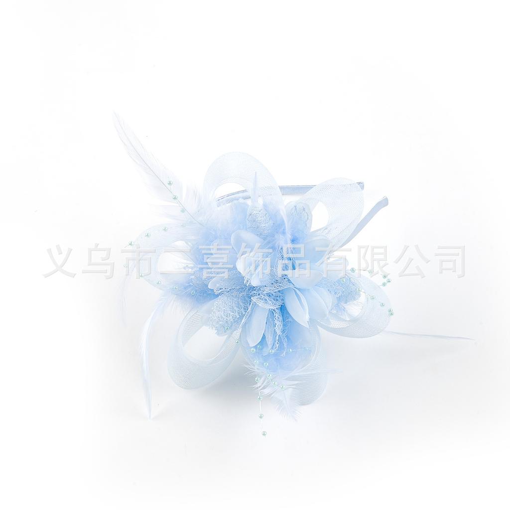 Nouvel hennin à plumes pour fête de mariage, épingle à cheveux bandeau double usage, accessoires de cheveux, chapeau haut