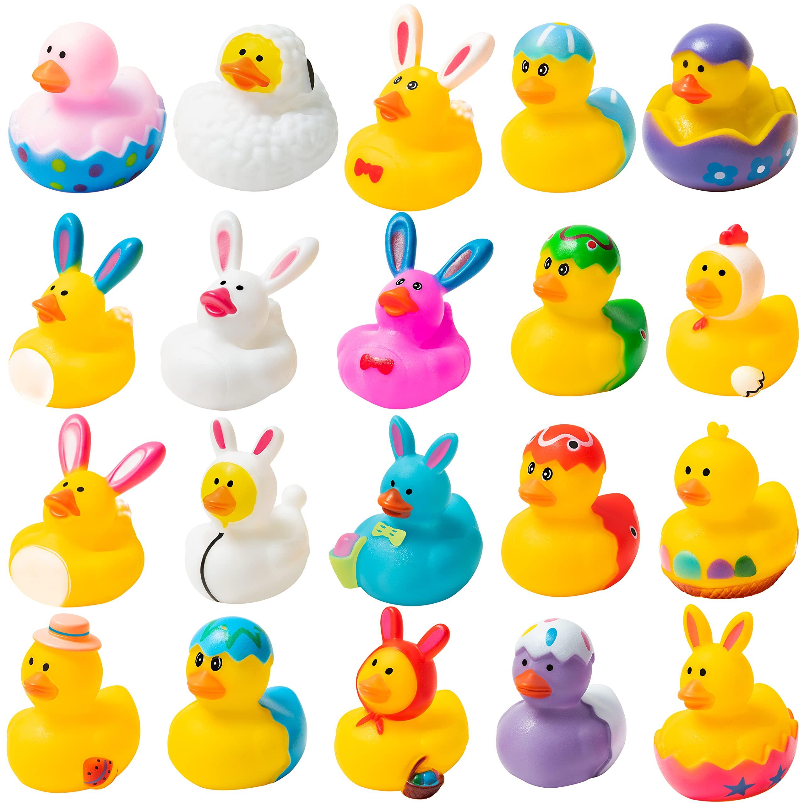 

12Pcs Easter Rubber Ducks, 2.1Inch Bunny Rubber Duckies Toys Assorted Duck Bulk, Basket Stuffers And Party Favors (As shown-31535)-