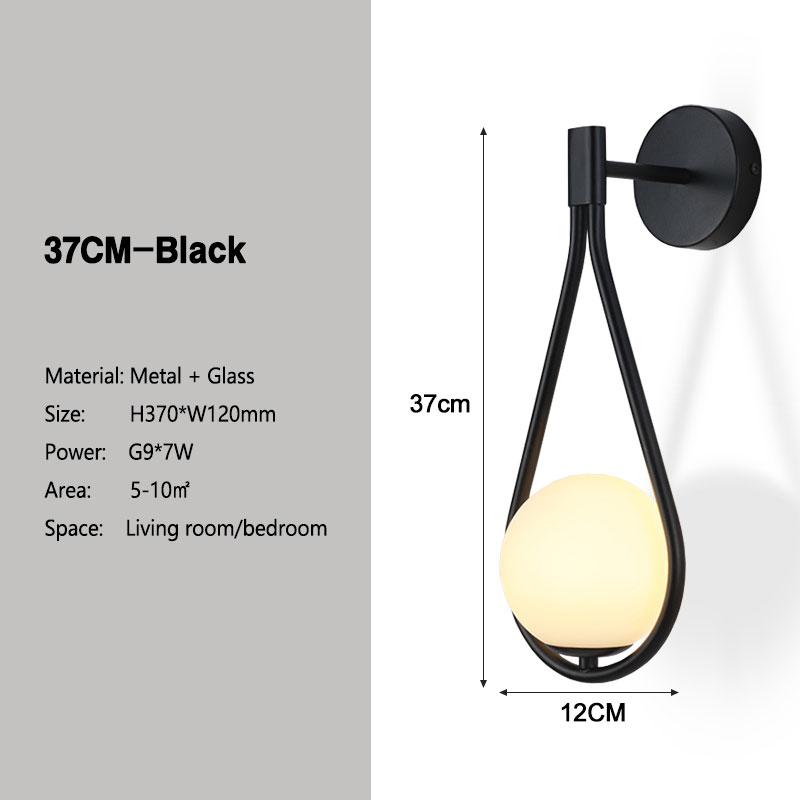 

Современный светодиодный настенный светильник для внутреннего использования, стеклянный, медный, черный, настенный светильник, подходящий для спальни, прикроватной тумбочки, гостиной, светильника Cool White чёрный