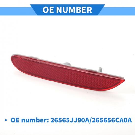 Rear Left Bumper Reflector No.26565JJ90A/265656CA0A for Nissan Rogue 14-22 Red