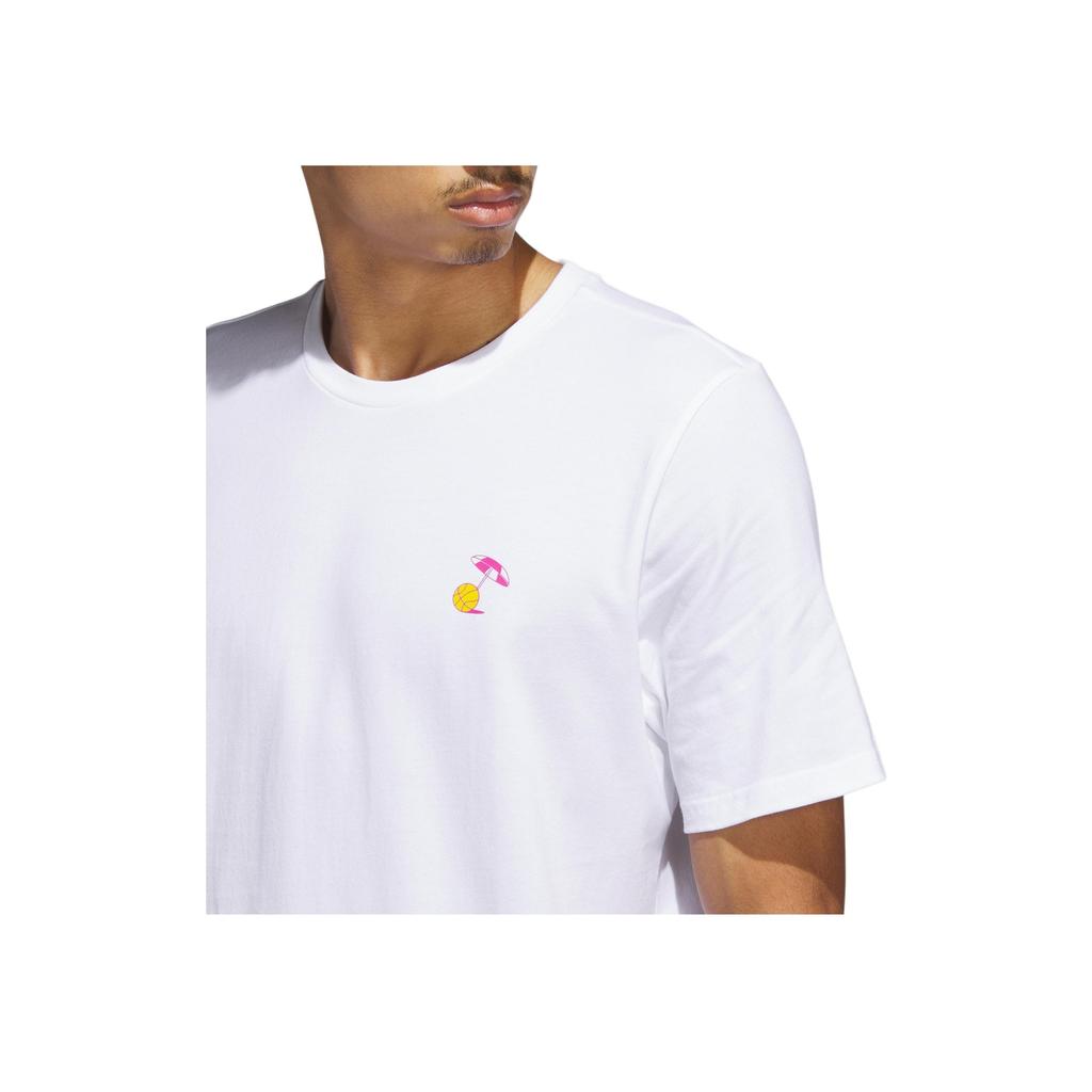 Adidas Lil Stripe Spring Break Cartoon Hand-Drawn Print Sports Basketball Short Sleeve T-Shirt Men Tops White IC1868