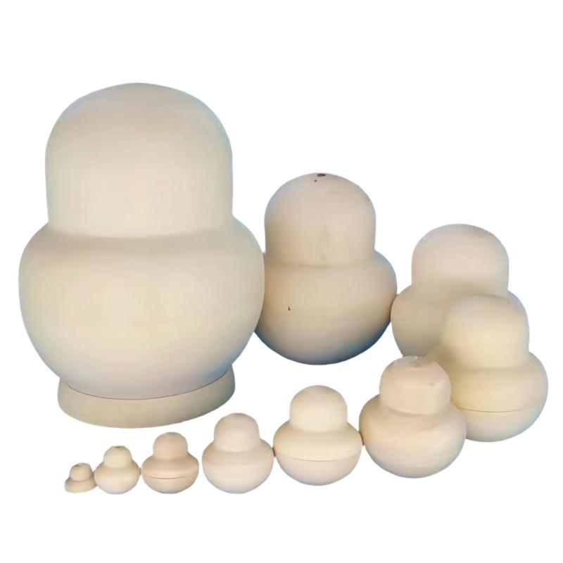 Unpainted Nesting Dolls Blank Russian Nesting Dolls Personalize Creates Your Own Russian Doll Wood Matryoshka DIY kits 1