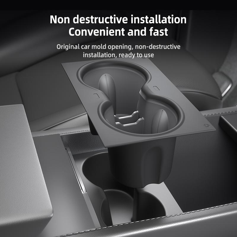 Custom Soft Silicone Cup Holder Mats For TESLA Model Y 2025 Juniper Anti-Slip,Interior Center Console Cup Holders  Easy to Clean