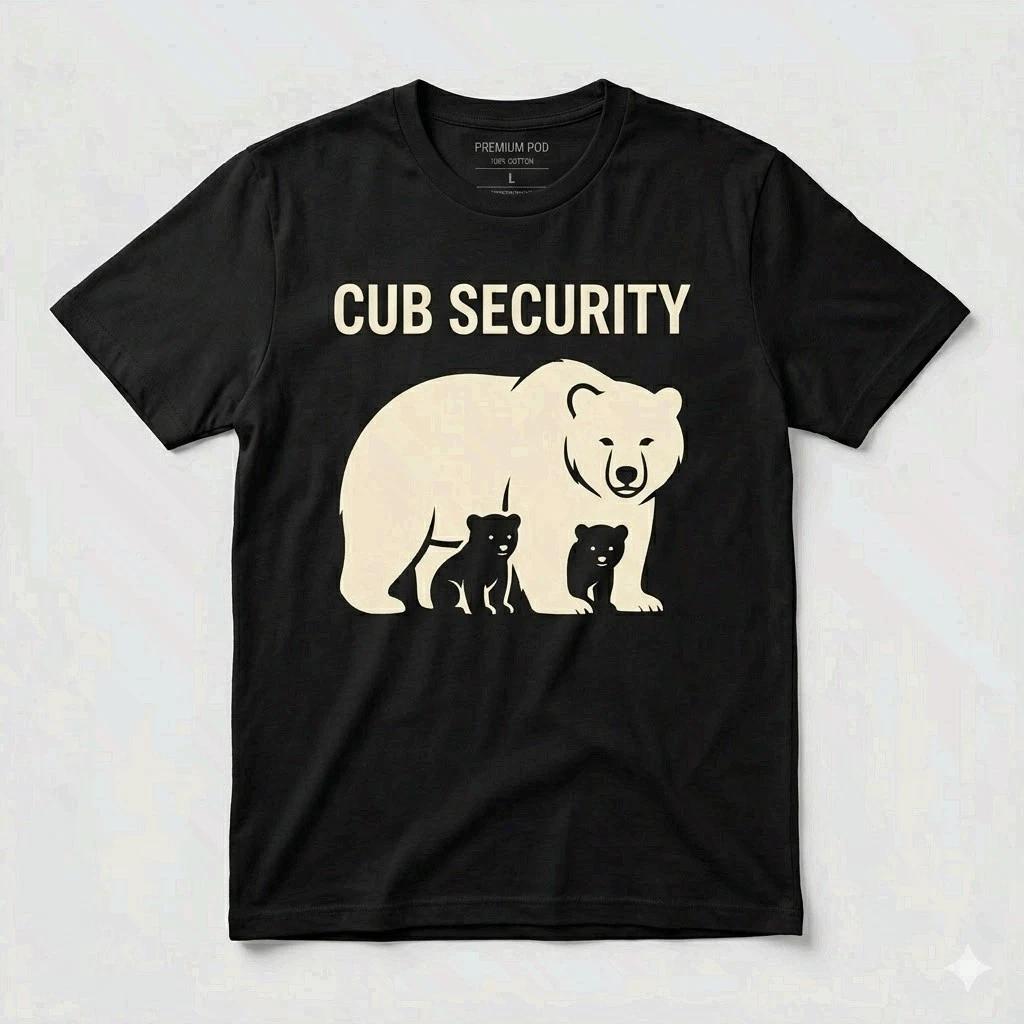 Papa Bear Cub Security Shirt Funny Father s Day Gift for Dad Tee L