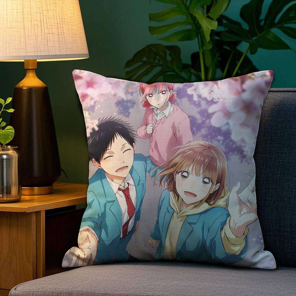 Kwaii B-Blue B-Box Anime Pillow Case Anti-dustmite Pillowcase Invisible zipper silky short plush Sofa cushion cover