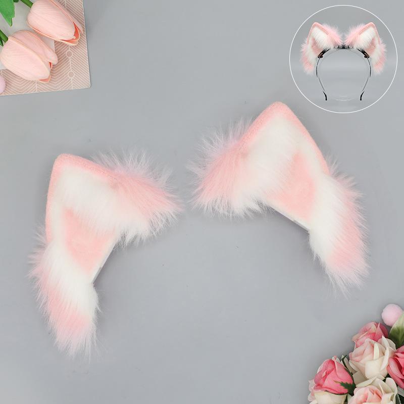 Rechargeable simulated animal ear headgear props Removable headband Movable cat ear hair accessories Electric cat ear headband