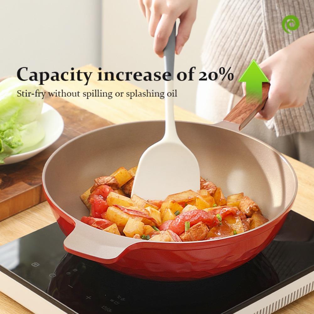 DONNOR Ceramic Pan with Lid 12.6 Inch Frying Pan Nonstick Frying Pan Skillet Ceramic Pan Omelette 6QT PFOA PFAS PTFE Free