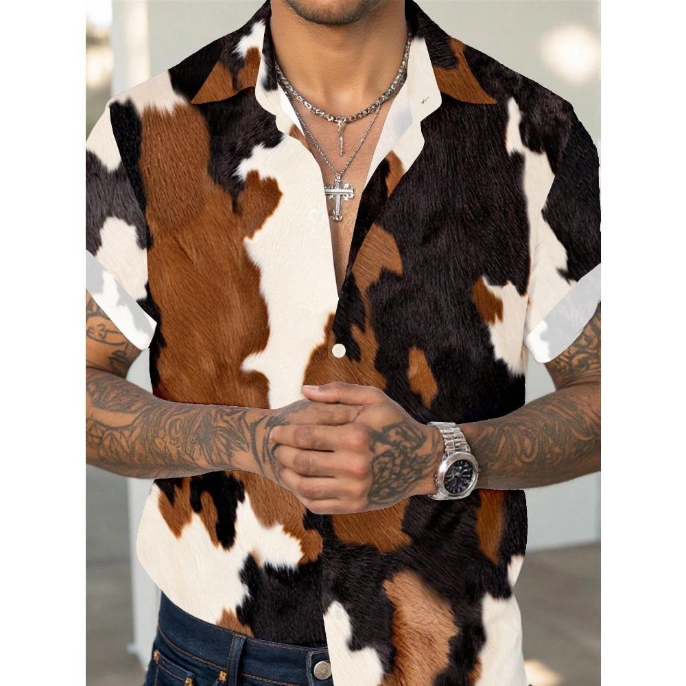 Summer Outdoor Streetwear Men s Fashion Shirts Fashion Patterns Printed Men s Shirts Casual Daily Men s and Women s Shirt S