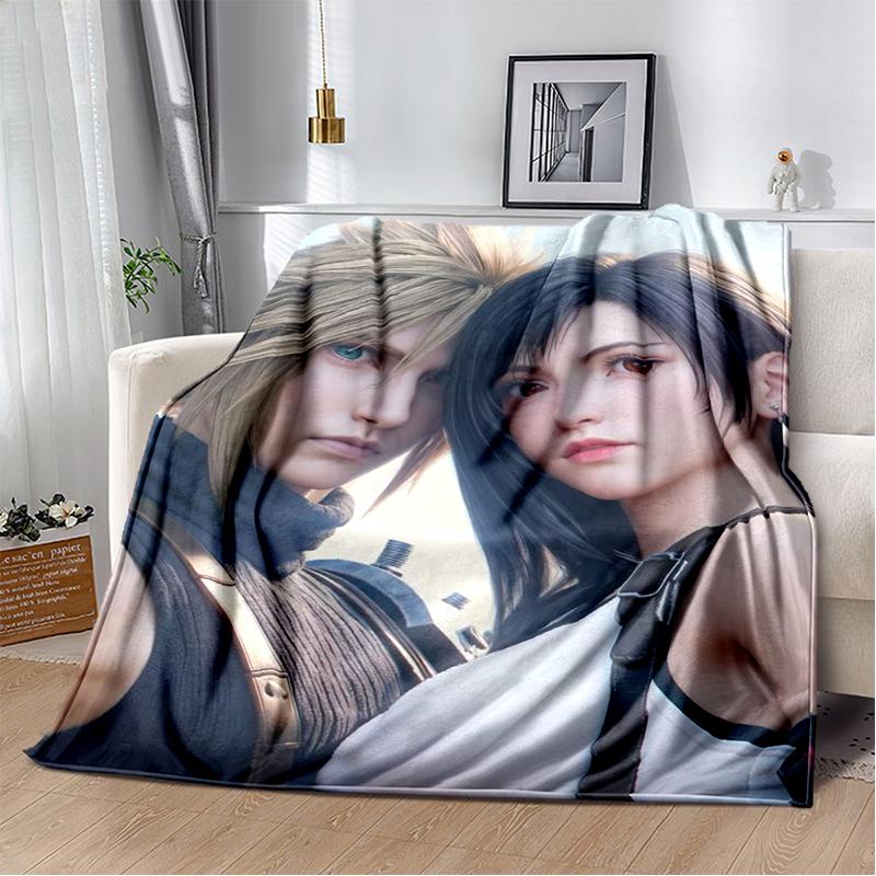 2025 New Style Final Fantasy Games Cloud Tifa Aerith Sephiroth Blanket,Soft Throw Blanket for Home Bedroom Bed Sofa Cover Kids