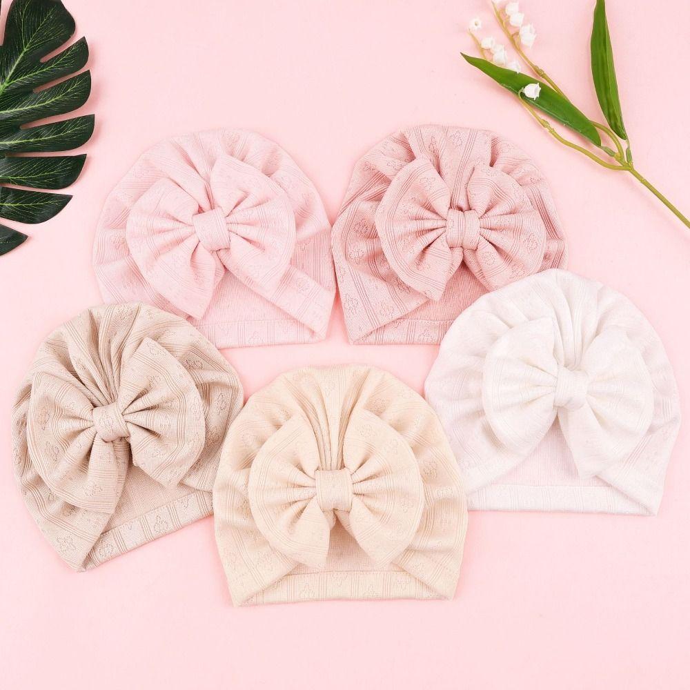 Breathable Newborn Head Wraps Knitted Soft Infant Cap Cute Baby Turban Hat Daily Wear