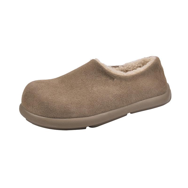 Small potato women's fur is integrated, new one-pedal all-inclusive fluffy shoes, and warm cotton shoes are worn outside in winter.