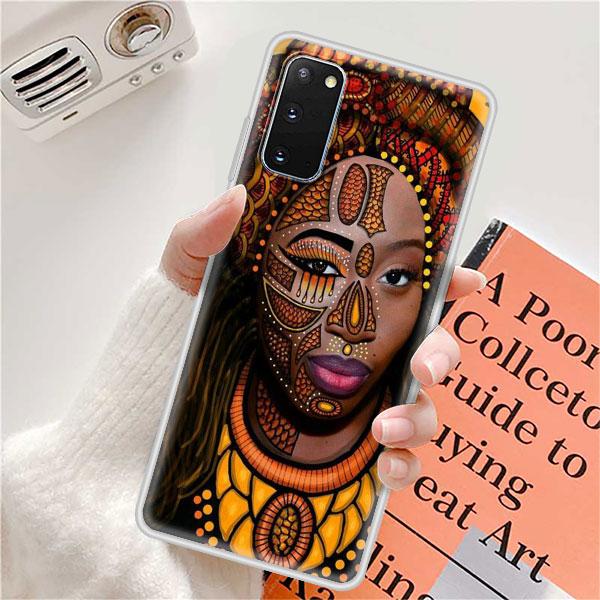 Case For Samsung Galaxy S20 FE Ultra S10 S10e S9 S8 Plus Note 10 Lite 20 9 8 Soft Matte Back Phone Cover Colorful African Girl
