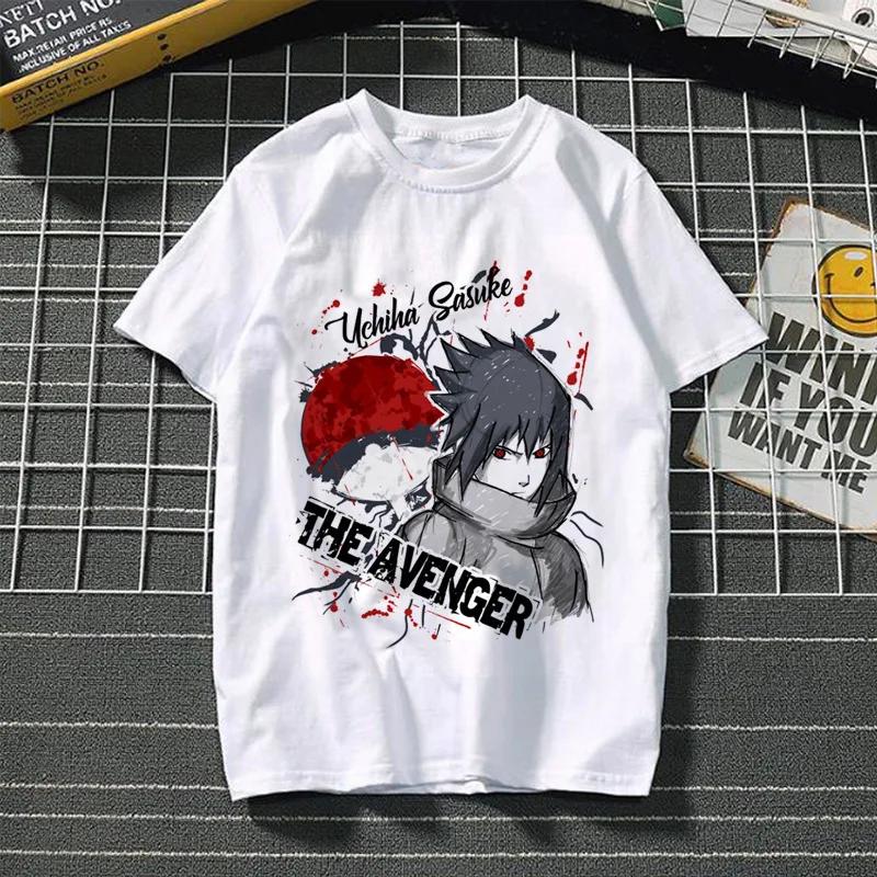 Cotton Top Japanese Anime Naruto T-shirt Graphic Boys' T-shirt, Short-sleeved Top, Sasuke Children's Clothes, Comic Merchandise