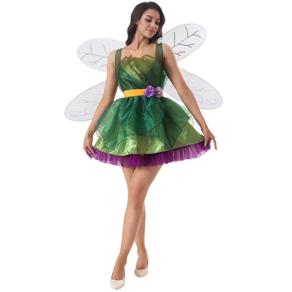 S-XL Green Elf Wizard of Oz Stage Costume, Halloween Costume