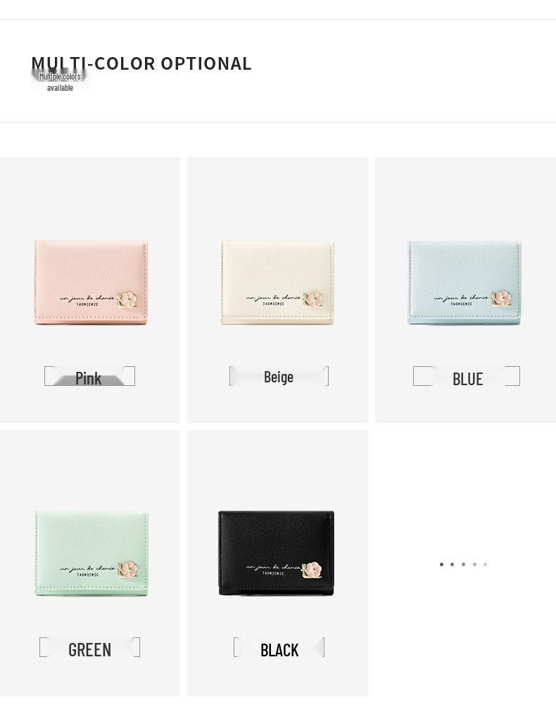 2025 Korean & Japanese Fresh Style Women's Tri-fold Ultra-thin Short Wallet - Trendy Coin Purse for Girls & Students