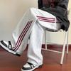 Men's Wide-Leg Striped Casual Pants - New Autumn/Winter 2025 Trend, Plus Velvet, Loose Fit