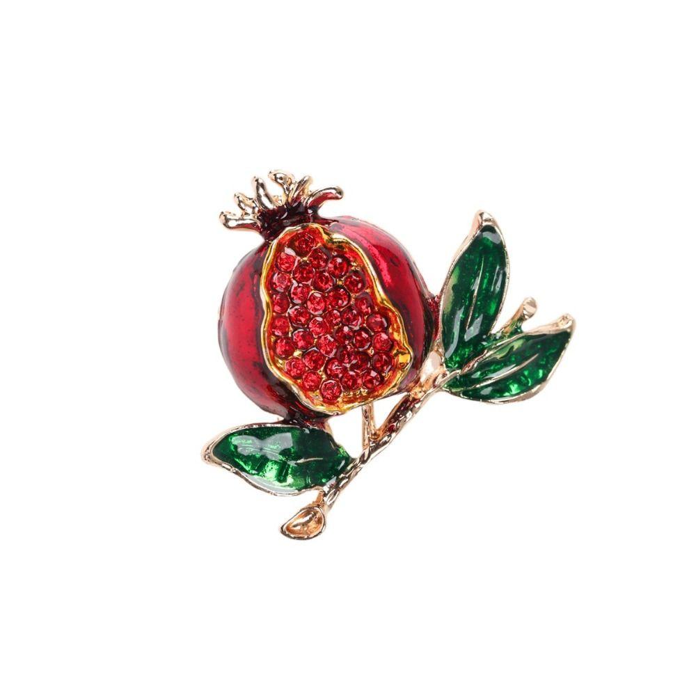 Pomegranate Enamel Fruit Brooch Elegant Fruit Lapel Pin Brooches Jewelry  Dresses Decoration