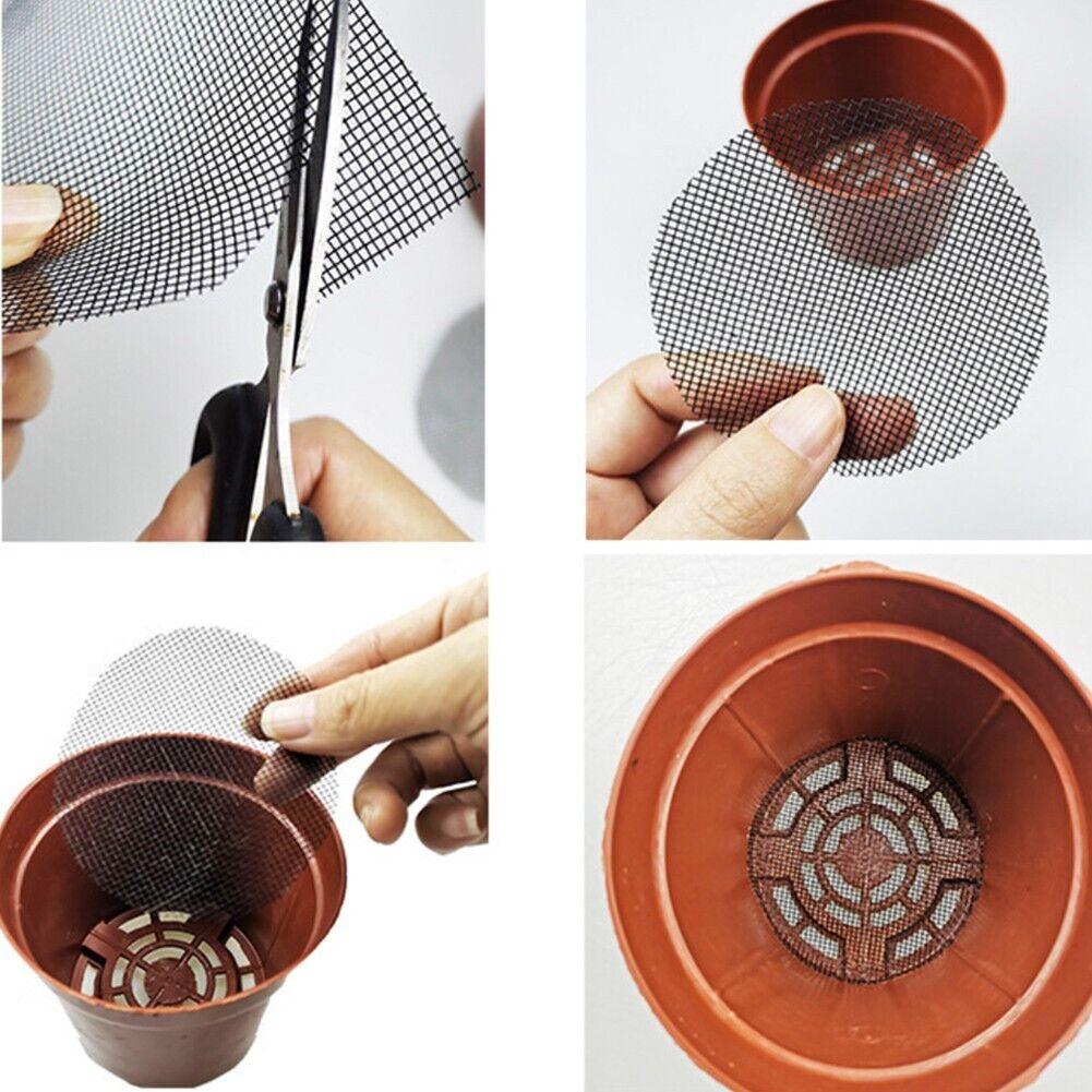 Kell Blomsterpotte Hull Mesh Pad Firkantet Bonsai Pot Bottom Grid Mesh Mat Dreneringsskjerm