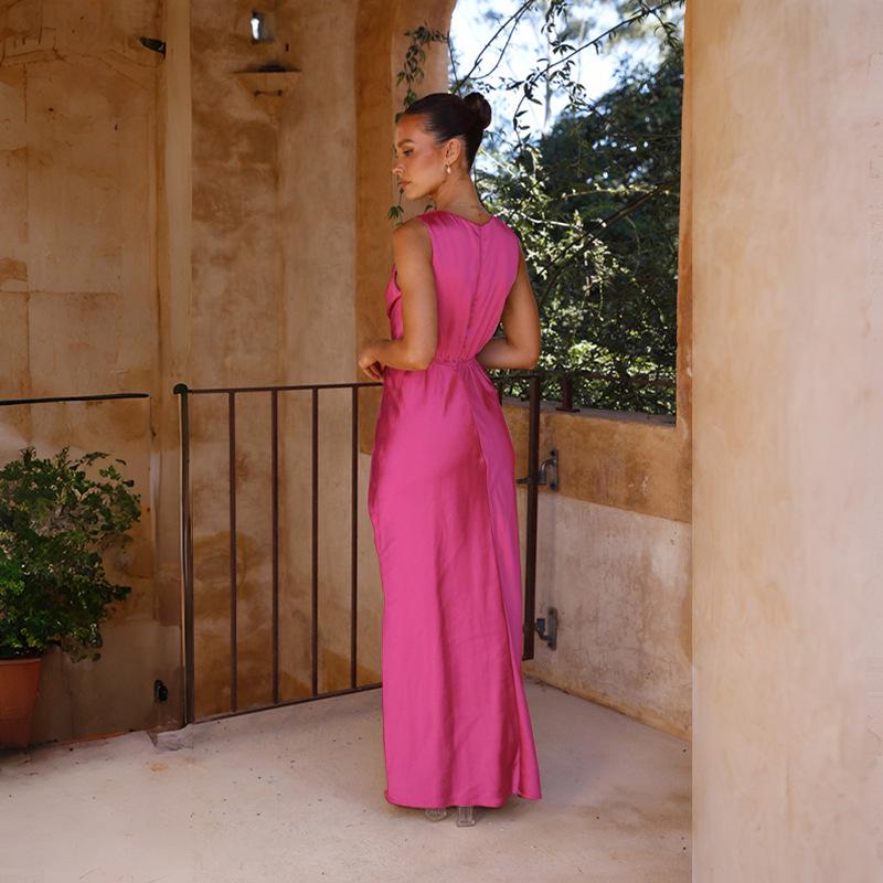 2024 Spring/Summer Sexy Deep V Sleeveless Backless Evening Dress for Women