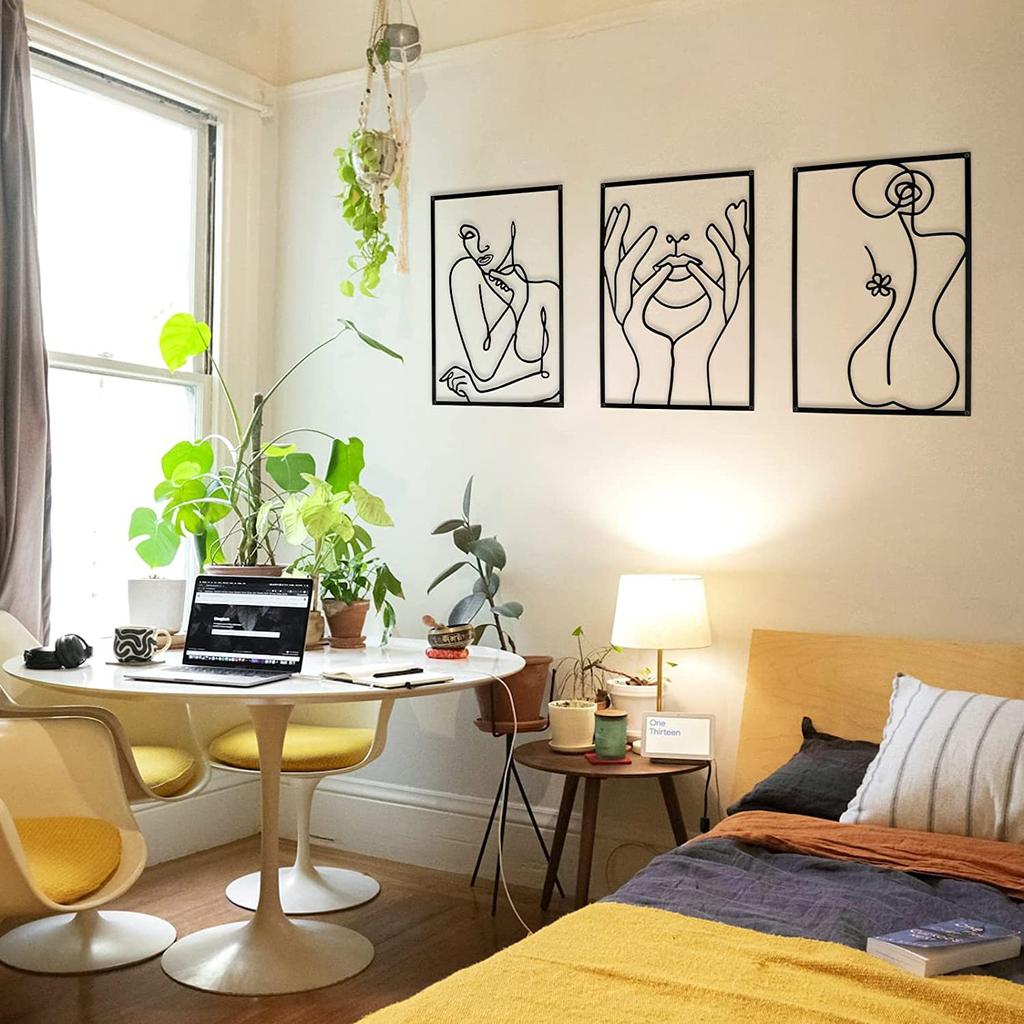 Abstract Home Decoration Woman Iron Wall Hanging Wall Line Drawing Wall Decor Modern Metal Body Outline Poster Bedroom Decor