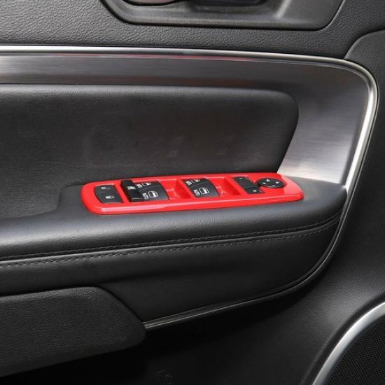 Window Lift Switch Panel Trim For Dodge Charger 2011-19 & RAM 1500 2010-2017 Red