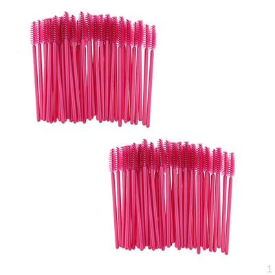 100 Einweg-Mascara-Stäbchen Applikator Make-up Pinsel Spoolers Rose