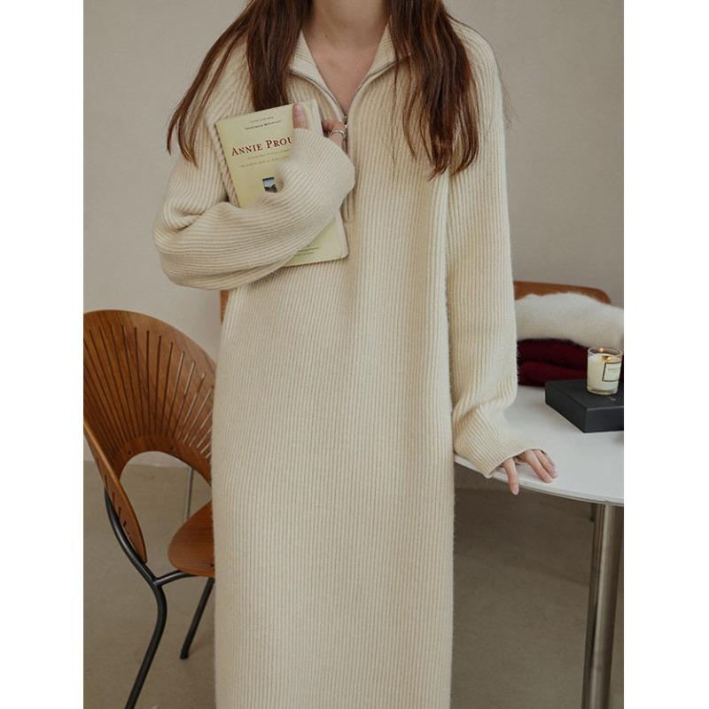 

YYFS Жіноча мода, повсякденний, осінь, зима, однотонні топи з довгим рукавом і напівводолазкою з принтом. Жіночий одяг, вовняні трикотажні светри Size: One Size бежевий