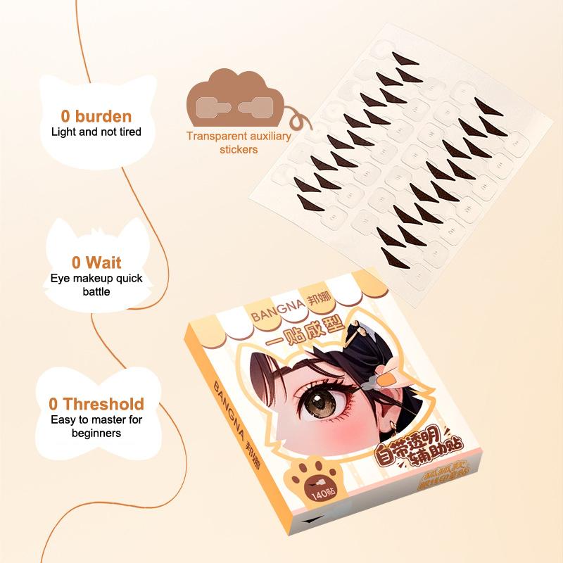 140 Buc/Cutie Autocolante Eyeliner cu Ștampilă Rezistente la Apă Cu Mâner Modelare Dintr-o Singură Aplicare Ușor de Folosit Rezistent la Apă Rezistent la Transpirație Transpirație