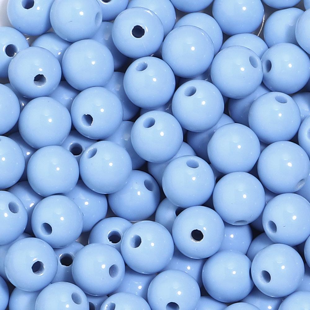 Akrylové Vánoční Série Jednobarevné Kulaté Korálky pro DIY Řetízky na Mobilní Telefon