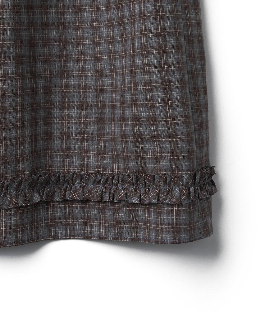 Tudment Check Tiered Skirt_Brown