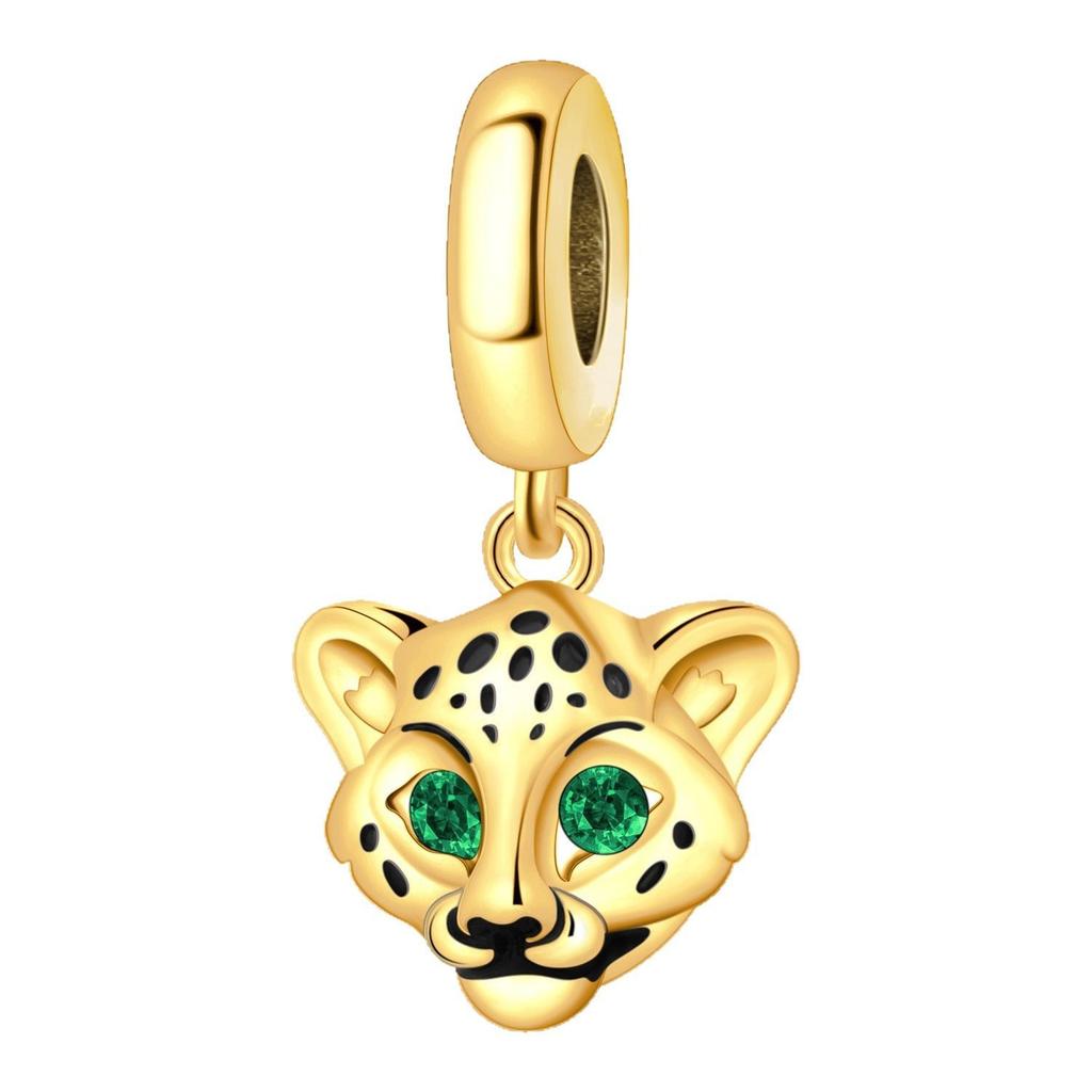 S925 Silber Tier-Thema Armband Perlen Anhänger Elefant Kaninchen Leopard Löwe Anhänger Perlen DIY Schmuckherstellung Zubehör