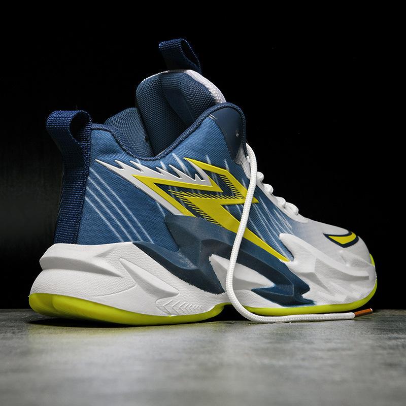 Mandarin Duck Two-color Matching Basketball Shoes Men's White and Purple Combat Boots Actual Sports Shoes Youth Training Shoes Women