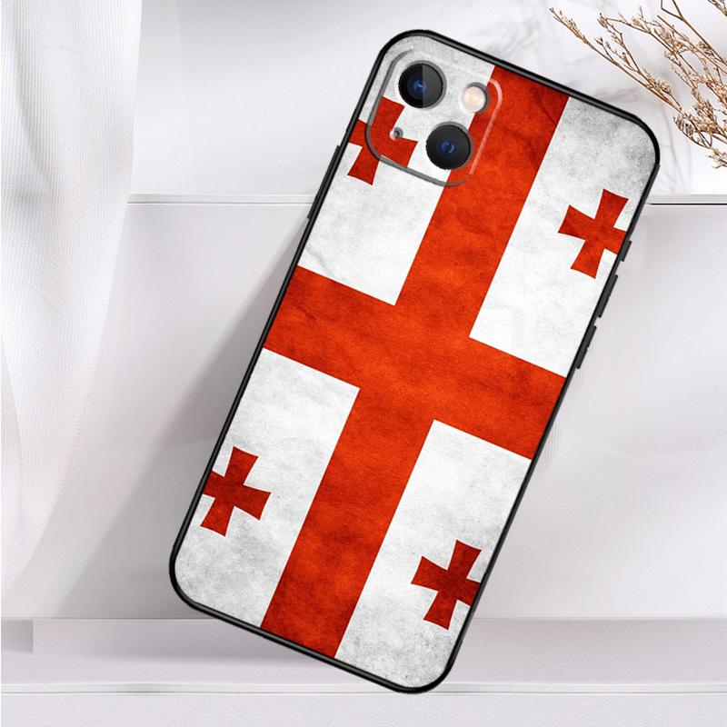 Georgia Grunge Flag Hülle für iPhone 14 16 15 Pro Max 11 12 13 Mini 7 8 Plus X XR XS MAX Weiche stoßfeste Hülle