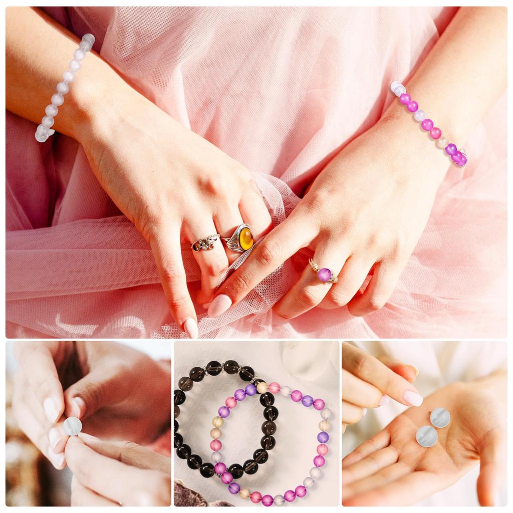 Operitacx 1000pcs UV Color Beads, 0.3 Inch Plastic Round UV Reactive Neon Beads for Necklaces, Bracelets, DIY Crafts