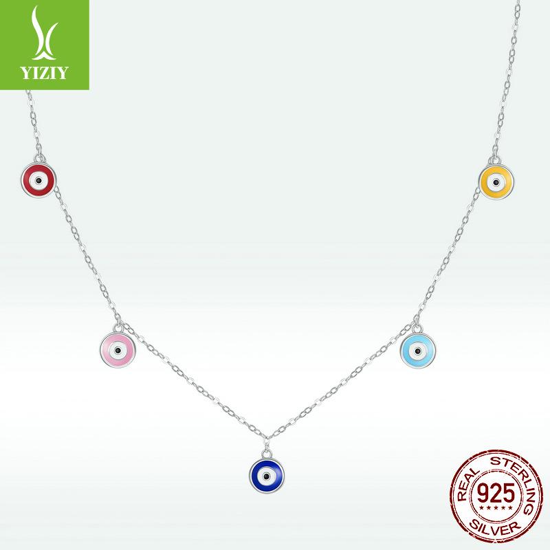 S925 Sterling Silver Guardian'S Eye Necklace Personalized Demon'S Eye Clavicle Chain Necklace