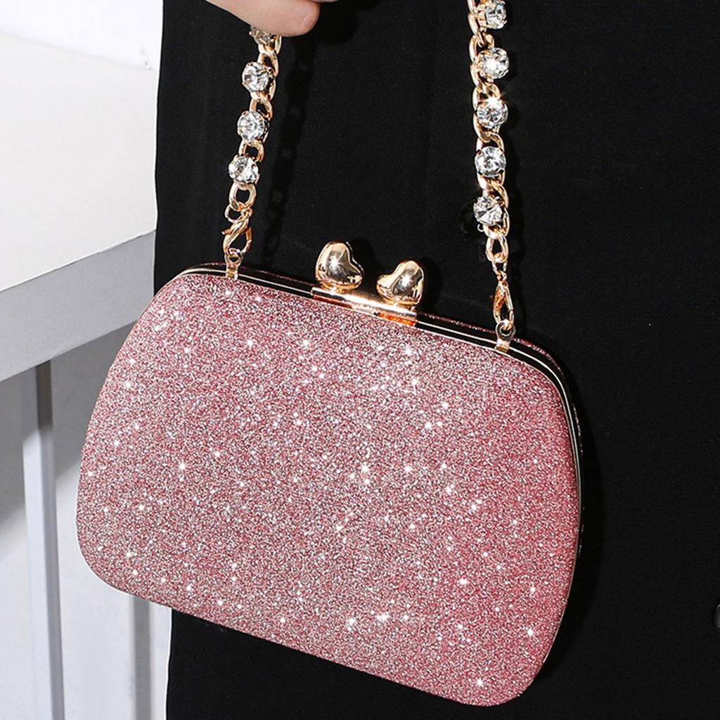 Luxury Square Rhinestones Evening Bags For Women Chain Shoulder Crossbody Bags Ladies Party Wedding Clutch