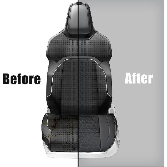 Car Front Seat Cover, 22"×24" Luxury PU Leather Auto Seat Protection Cover, Comfortable Anti Slip Front Bottom Seat Cushion with Full Wrap,