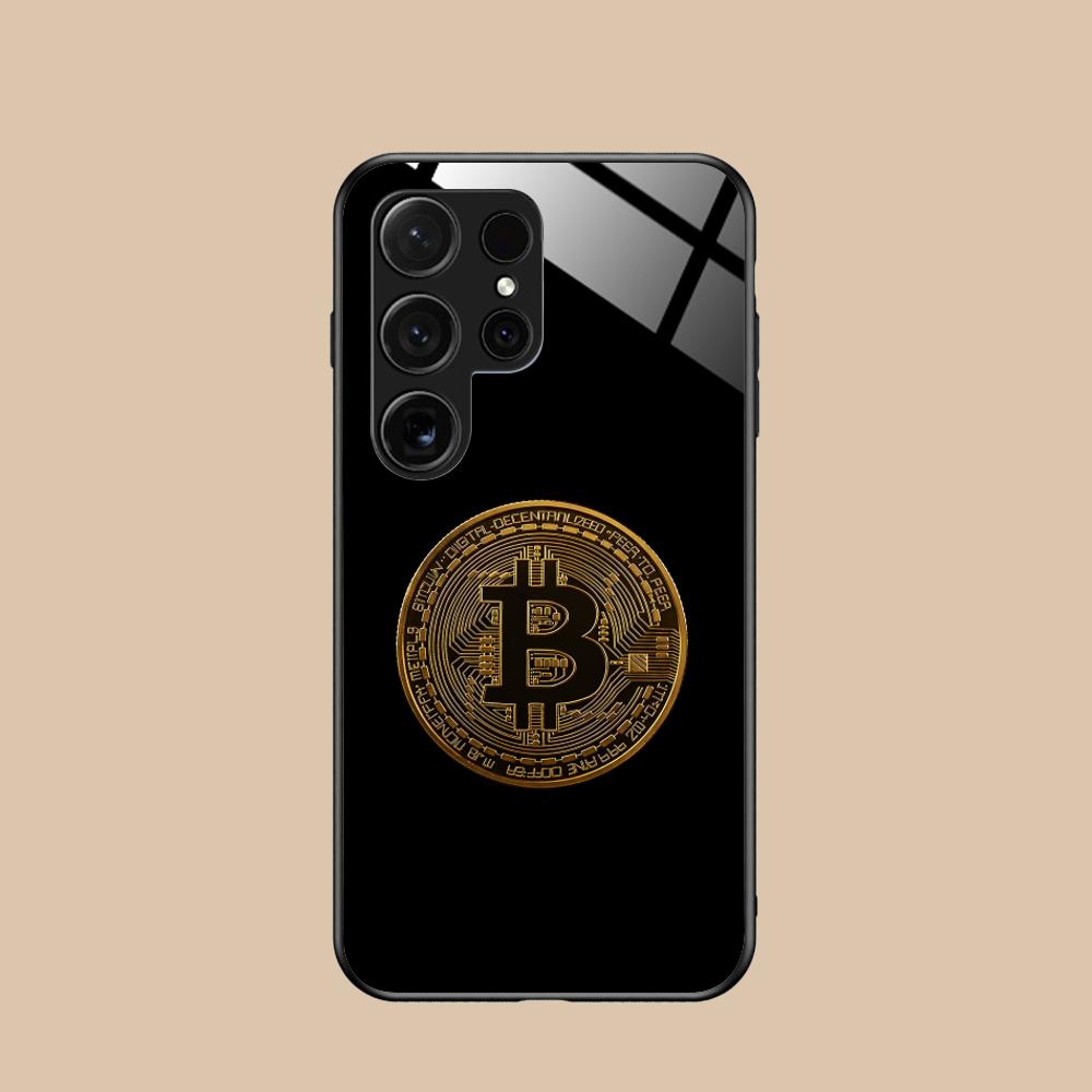 

Bitcion Pattern Phone Case for Samsung Galaxy S26 S25 S24 S23 S22 S21 S20 Note20 Plus FE Ultra Glass Protective Cover Galaxy S20+