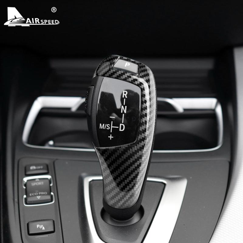 Car Gear Shift Handle Cover For BMW F20 F21 F22 F23 F30 F34 F10 F11 F07 F18 F25 F26 F15 F16 F01 Carbon Fiber Texture Accessories