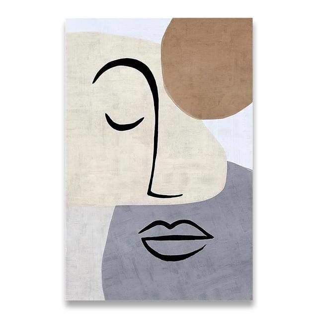 Abstract Color Block Woman Beige Stained Wall Art Canvas Painting Nordic Posters And Prints Wall Pictures For Living Room Decor No Frame