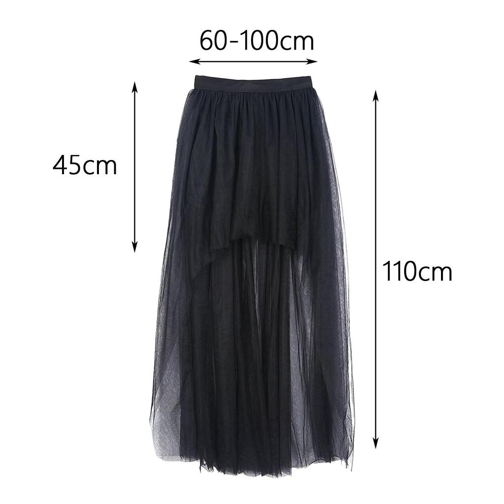 Women High Low Tutu Skirts Dancewear Layered Mesh Tulle Skirt for Stage Performance